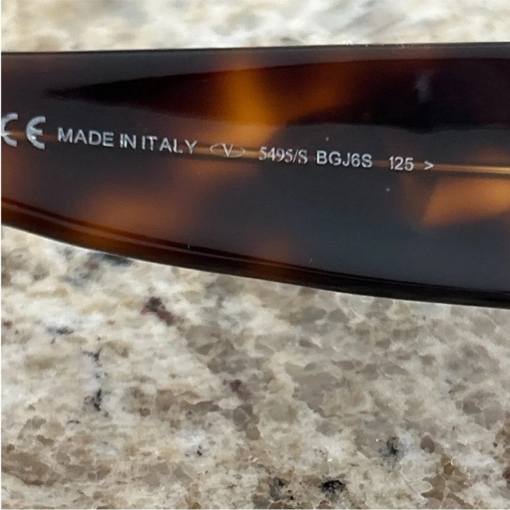 Valentino Tortoise Shield Sunglasses with Dark Lenses and Red Case - Picture 7 of 8